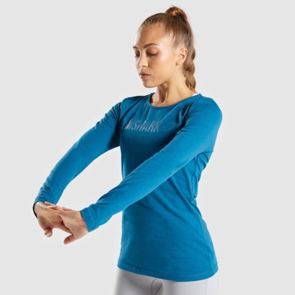 Gymshark Apollo Long Sleeve T-Shirt - Petrol Blue